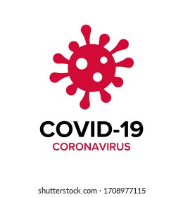 Vector illustration of a dangerous virus - Coronavirus (Covid-19). Lettering concept for typography. Pandemic, global danger and quarantine. Logo design. Save your life from the virus.