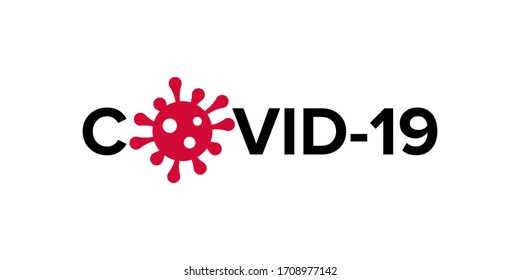 Vector illustration of a dangerous virus - Coronavirus (Covid-19). Lettering concept for typography. Pandemic, global danger and quarantine. Logo design. Save your life from the virus.