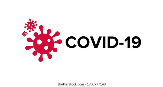 Vector illustration of a dangerous virus - Coronavirus (Covid-19). Lettering concept for typography. Pandemic, global danger and quarantine. Logo design. Save your life from the virus.