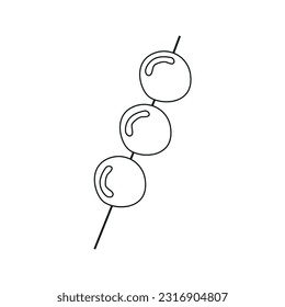 Vektorgrafik des Dango-Desserts im Dodle-Stil