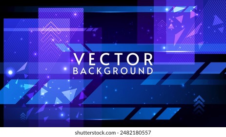 Ilustración vectorial. Fondo oscuro con Formas de colores. Elementos triangulares. Diseño para Anuncio, fondo, Fondo de pantalla, postal.