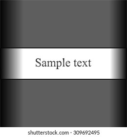 Vector illustration of Dark background with an inscription on a silver plate.
