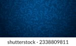 Vector illustration dark blue background with floral ornament Seamless damask wallpaper for Presentations marketing, decks, ads, books covers, Digital interfaces, print design templates materials