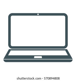Ilustración vectorial del icono de la laptop azul oscuro
