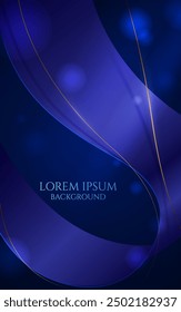 vector illustration dark blue modern and creative luxury digital background.golden curve lines award and cover design banner.