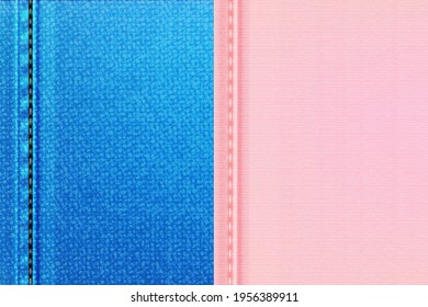 Vector illustration of dark blue  and pink rough vector texture.
Denim rectangular background. 