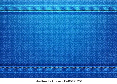 Ilustración vectorial de textura áspera azul oscuro con costura.
Denim fondo rectangular. 