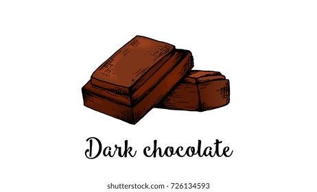 Vector Illustration of Dark Chocolate Sketch Style