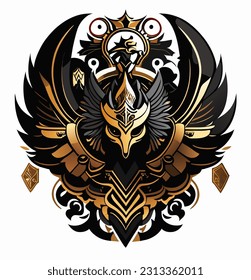 vector illustration of dark garuda cartoon