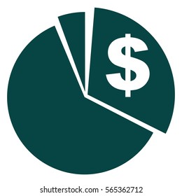 Vector Illustration of Dark Green Pie Chart Icon
