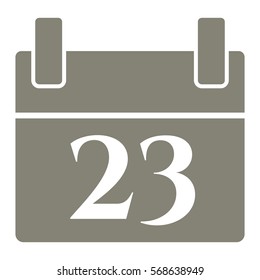 Ilustración vectorial del icono del calendario gris oscuro

