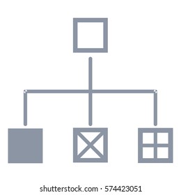 Ilustración vectorial del icono de diagrama de flujo gris oscuro
