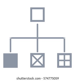 Vector Illustration of Dark Grey Flow Chart Icon
