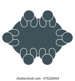 Vector Illustration of Dark Grey Group Person Table Icon
