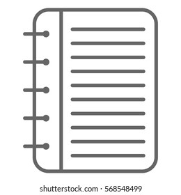Vector Illustration of Dark Grey Notebook Icon
