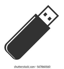 Vector Illustration of Dark Grey Pen Drive Icon
