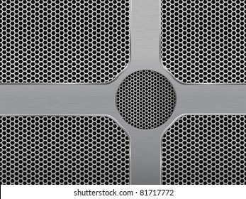 Vector Illustration of dark hexagon metal grill texture with steel panels. EPS 10.