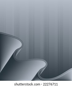 Vector illustration of a dark lined art curves flowing sheet. Copy space for custom elements.