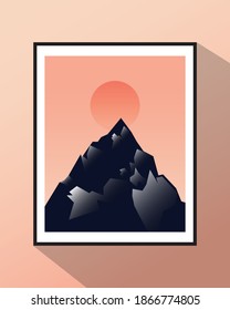 Vector illustration of dark mountain landscape