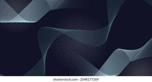 Vector illustration of dark spectrum abstract background with line in blue