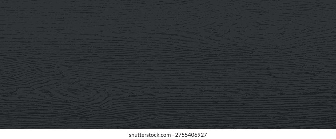 Vector illustration of a dark wood texture background with visible grain patterns, creating a realistic and elegant design suitable for various applications.