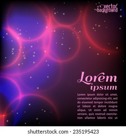 Vector illustration. Dark-blue abstract background with light and glow