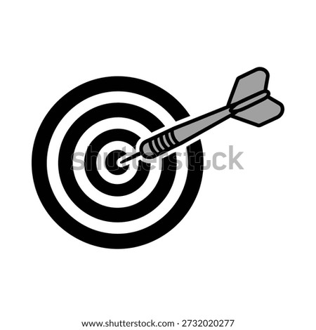 A vector illustration of a dart accurately hitting the bullseye of a target, symbolizing success and achievement.