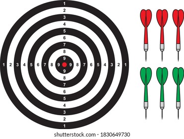 Vektorgrafik des Dartsatzes