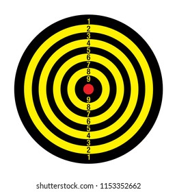 Vector illustration of dartboard for darts game isolated on white background