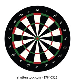 Vector illustration of a dartboard. For jpeg version, please see my portfolio.