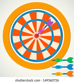 Vector illustration of darts board.