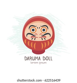 Vector Illustration of Daruma Doll- Japanese traditional doll.  Handy grouped elements of  each picture