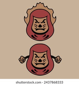 vector illustration of a daruma made for clothing advertising needs and so on