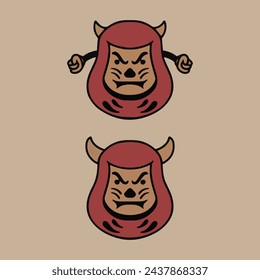 vector illustration of a daruma made for clothing advertising needs and so on