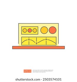 Vector illustration of a dashboard with graphs and charts. Ideal for use in presentations, reports, and infographics.