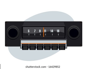 vector illustration of a dashboard radio