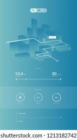 Vector illustration. Dashboard theme creative infographic of city map navigation.