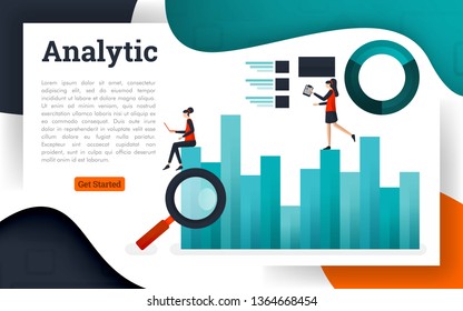 Vector illustration of Data analysis & business information research