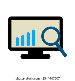 Vector illustration of Data analysis & business information research solution concept with "analytics" Management and marketing concept