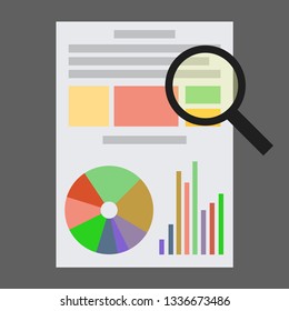 Vector illustration of a data analysis research report