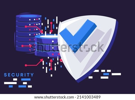 Vector illustration data center protection, disks for storing information under reliable protection