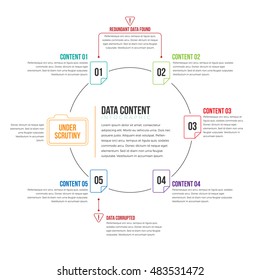 Vector illustration of data content infographic design element.