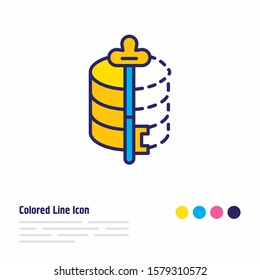 Vector illustration of data encryption icon colored line. Beautiful privacy element also can be used as backup icon element.