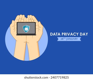 Ilustración vectorial de la plantilla de fuente de medios sociales del Día de la privacidad de datos