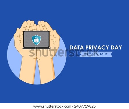 Vector illustration of Data Privacy Day social media feed template