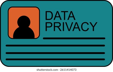 Vector illustration of data privacy and personal information protection. Suitable for cybersecurity concepts, digital identity, secure data, and technology-related themes. Perfect for infographics