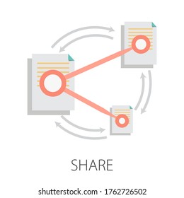 Vector Illustration Of Data Sharing & Technology Concept With 