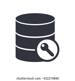 Vector illustration of database access sign icon on white background.