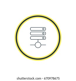 Vector Illustration Of Database Outline. Beautiful Web Element Also Can Be Used As Server Element.