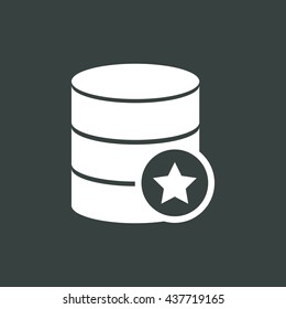 Vector illustration of database star sign icon on dark background.